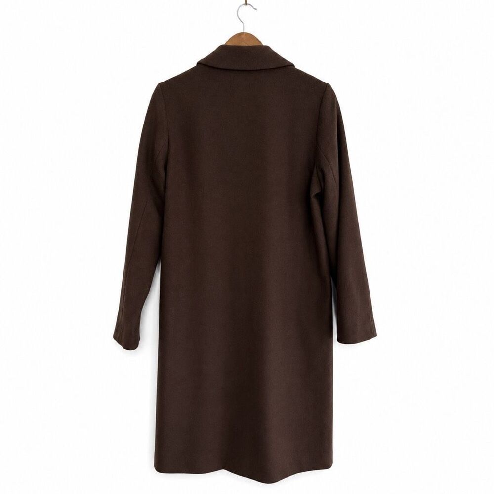 Quince Italian Wool Classic Coat Womens M Dark Chocolate Brown Made in Italy - Picture 2 of 7